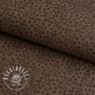 Velluto a coste STRETCH Little deer taupe