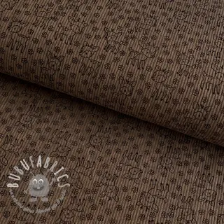 Velluto a coste STRETCH Little deer taupe