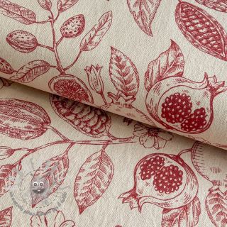 Tessuto decorativo RUSTIC VINTAGE PRINT Granata groseille
