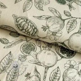 Tessuto decorativo RUSTIC VINTAGE PRINT Granata kaki