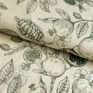 Tessuto decorativo RUSTIC VINTAGE PRINT Granata kaki