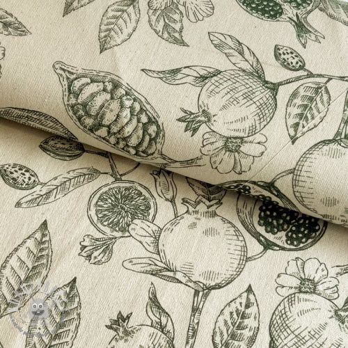 Tessuto decorativo RUSTIC VINTAGE PRINT Granata kaki