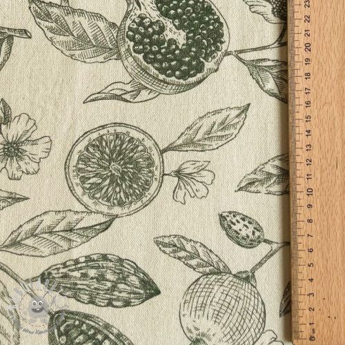 Tessuto decorativo RUSTIC VINTAGE PRINT Granata kaki
