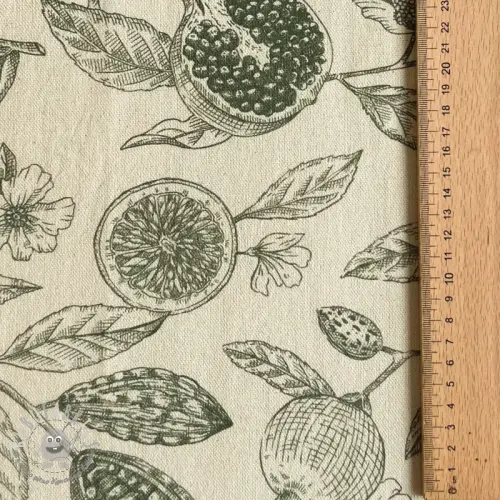 Tessuto decorativo RUSTIC VINTAGE PRINT Granata kaki