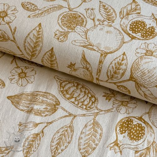 Tessuto decorativo RUSTIC VINTAGE PRINT Granata peanut