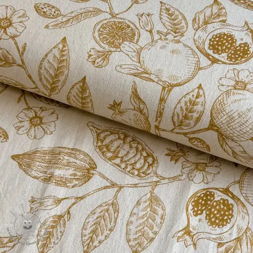 Tessuto decorativo RUSTIC VINTAGE PRINT Granata peanut