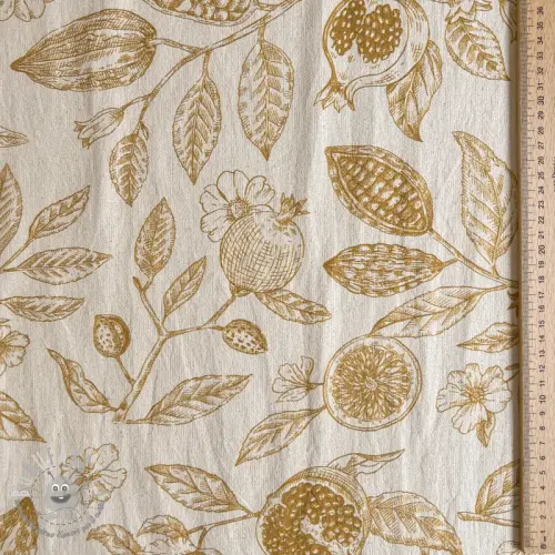 Tessuto decorativo RUSTIC VINTAGE PRINT Granata peanut
