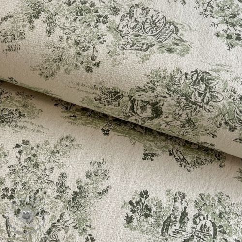 Tessuto decorativo RUSTIC VINTAGE PRINT Gabrielle kaki