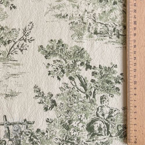 Tessuto decorativo RUSTIC VINTAGE PRINT Gabrielle kaki
