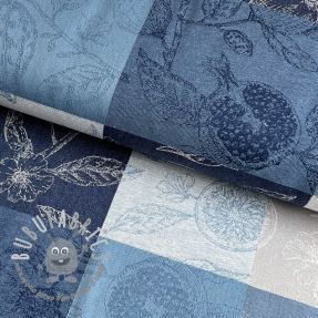 Tessuto decorativo FRENCH TABLE CLOTH JACQUARD Cabosse allover indigo