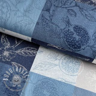 Tessuto decorativo FRENCH TABLE CLOTH JACQUARD Cabosse allover indigo