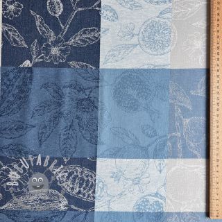 Tessuto decorativo FRENCH TABLE CLOTH JACQUARD Cabosse allover indigo