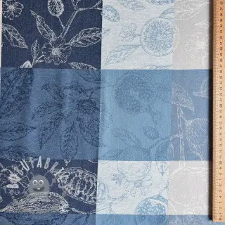 Tessuto decorativo FRENCH TABLE CLOTH JACQUARD Cabosse allover indigo