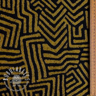 Tessuto decorativo jacquard Mesopotamie noir jaune