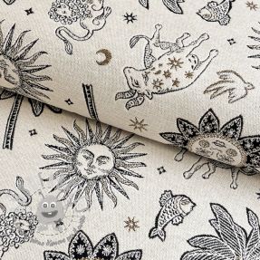 Tessuto decorativo jacquard Pygmalion ecru noir