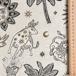 Tessuto decorativo jacquard Pygmalion ecru noir