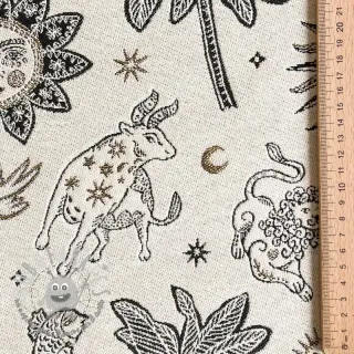 Tessuto decorativo jacquard Pygmalion ecru noir
