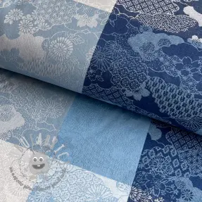 Tessuto decorativo FRENCH TABLE CLOTH JACQUARD Niwa allover indigo