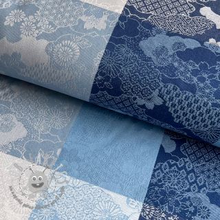 Tessuto decorativo FRENCH TABLE CLOTH JACQUARD Niwa allover indigo