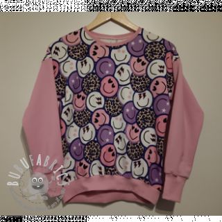 Felpa Happy faces purple digital print