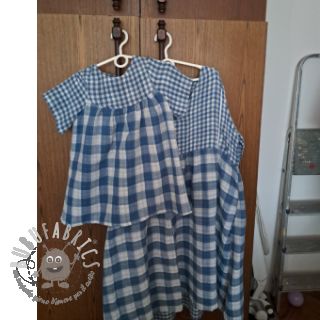 Mussola/Doppia garza Double sided CHECKS MINI indigo