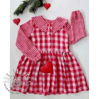 Mussola/Doppia garza Double sided CHECKS MINI red