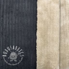 Velluto a coste Cofur fleece black