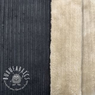 Velluto a coste Cofur fleece black