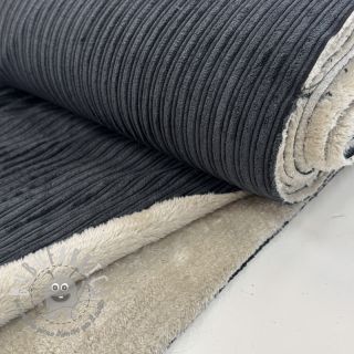 Velluto a coste Cofur fleece black