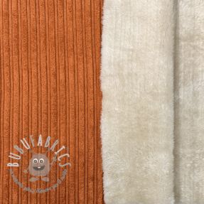 Velluto a coste Cofur fleece brick