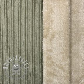 Velluto a coste Cofur fleece camo green