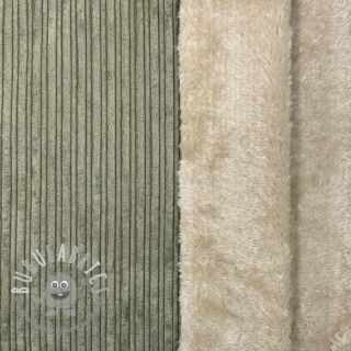 Velluto a coste Cofur fleece camo green