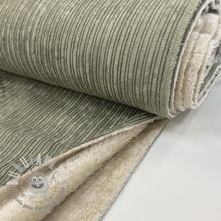 Velluto a coste Cofur fleece camo green