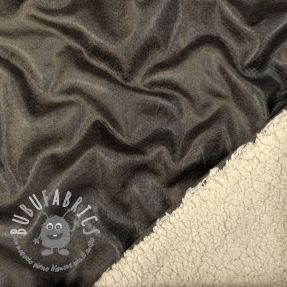 Tessuto per cappotti Vintage Glammy Teddy Lammy grey