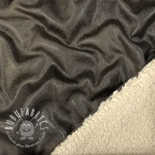 Tessuto per cappotti Vintage Glammy Teddy Lammy grey