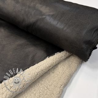 Tessuto per cappotti Vintage Glammy Teddy Lammy grey