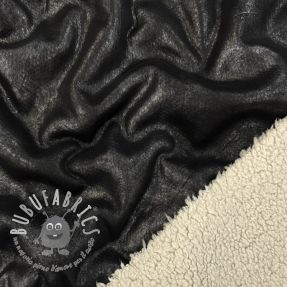 Tessuto per cappotti Vintage Glammy Teddy Lammy black