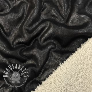 Tessuto per cappotti Vintage Glammy Teddy Lammy black