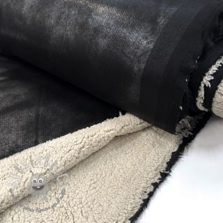Tessuto per cappotti Vintage Glammy Teddy Lammy black