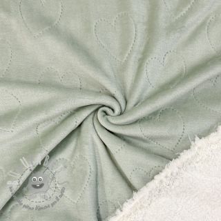 Peluche per neonati TEDDY Hearts old green