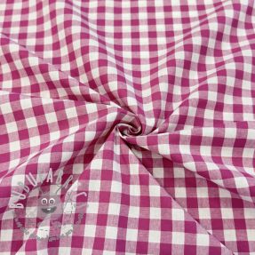 Tessuto di cotone Check fuchsia