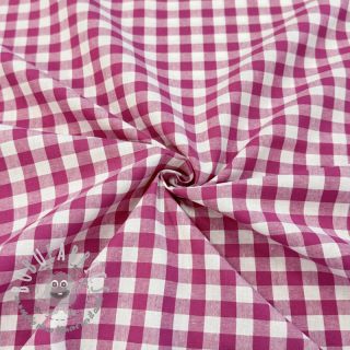 Tessuto di cotone Check fuchsia