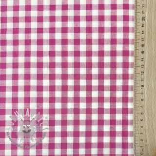 Tessuto di cotone Check fuchsia