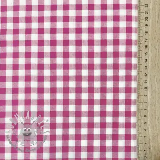 Tessuto di cotone Check fuchsia