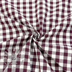 Tessuto di cotone Check aubergine