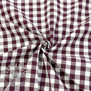 Tessuto di cotone Check aubergine