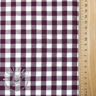 Tessuto di cotone Check aubergine