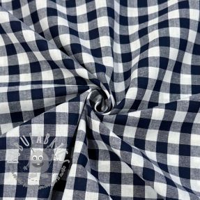 Tessuto di cotone Check navy