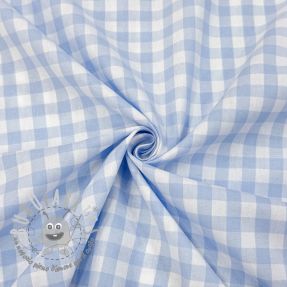 Tessuto di cotone Check light blue
