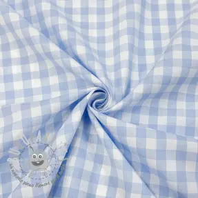 Tessuto di cotone Check light blue